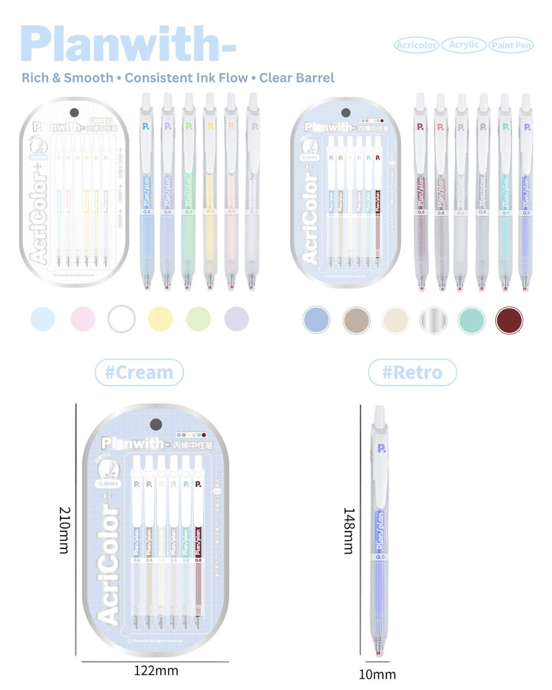 Acricolor Acrylic Gel Pen Set