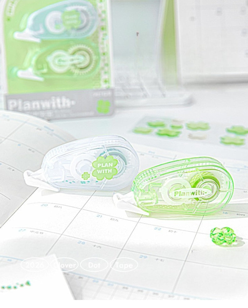 [GGAGGONG] Lucky Clover PET Tape カット線あり Lucky Clover PET Decorative Tape for Journaling & Note-Taking