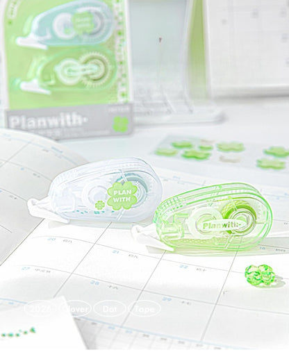 Lucky Clover PET Decorative Tape for Journaling & Note-Taking
