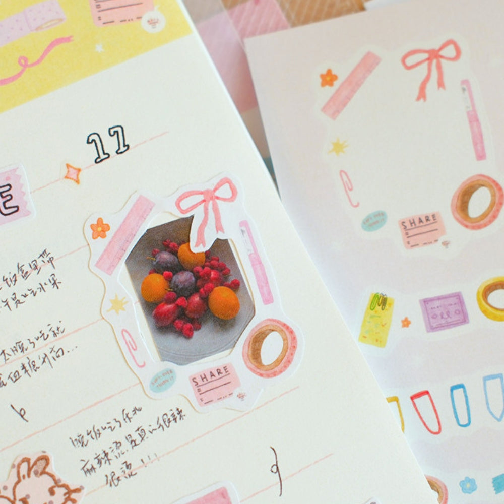 Aesthetic Stationery Illustration Die-Cut Stickers