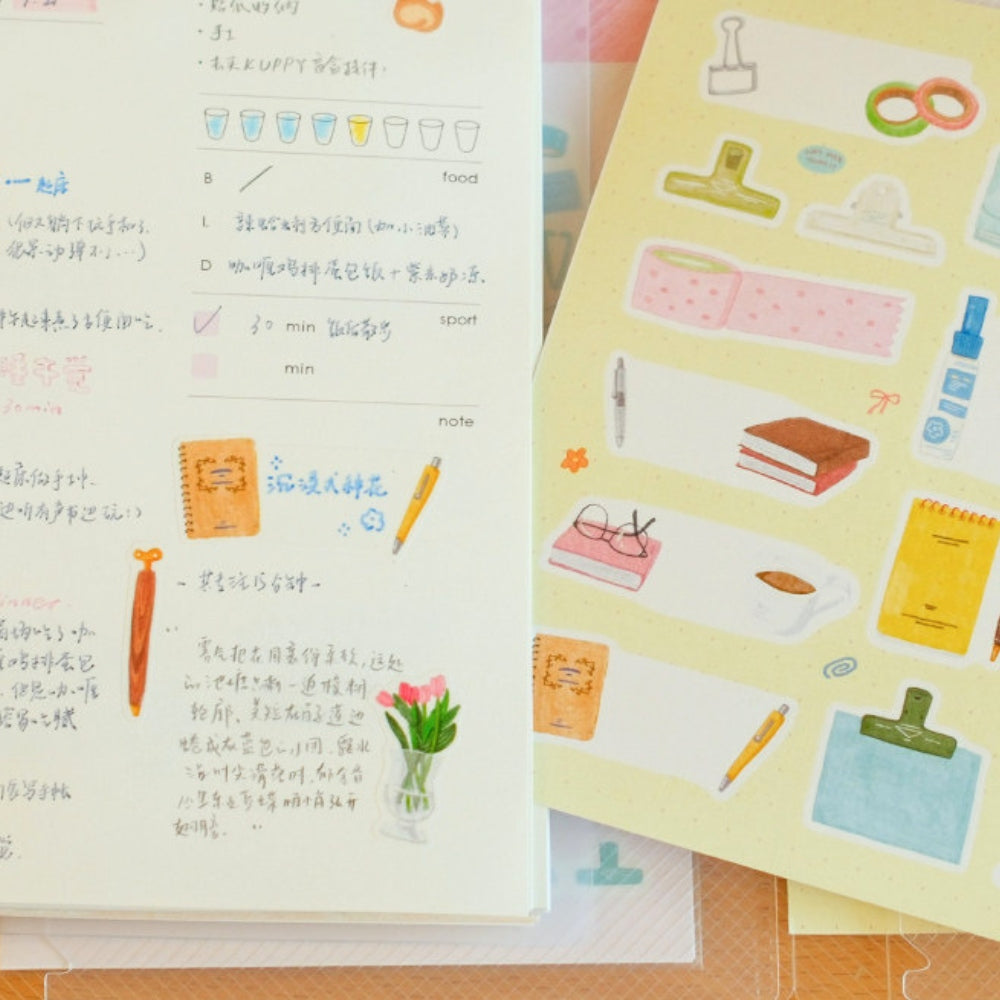 Aesthetic Stationery Illustration Die-Cut Stickers