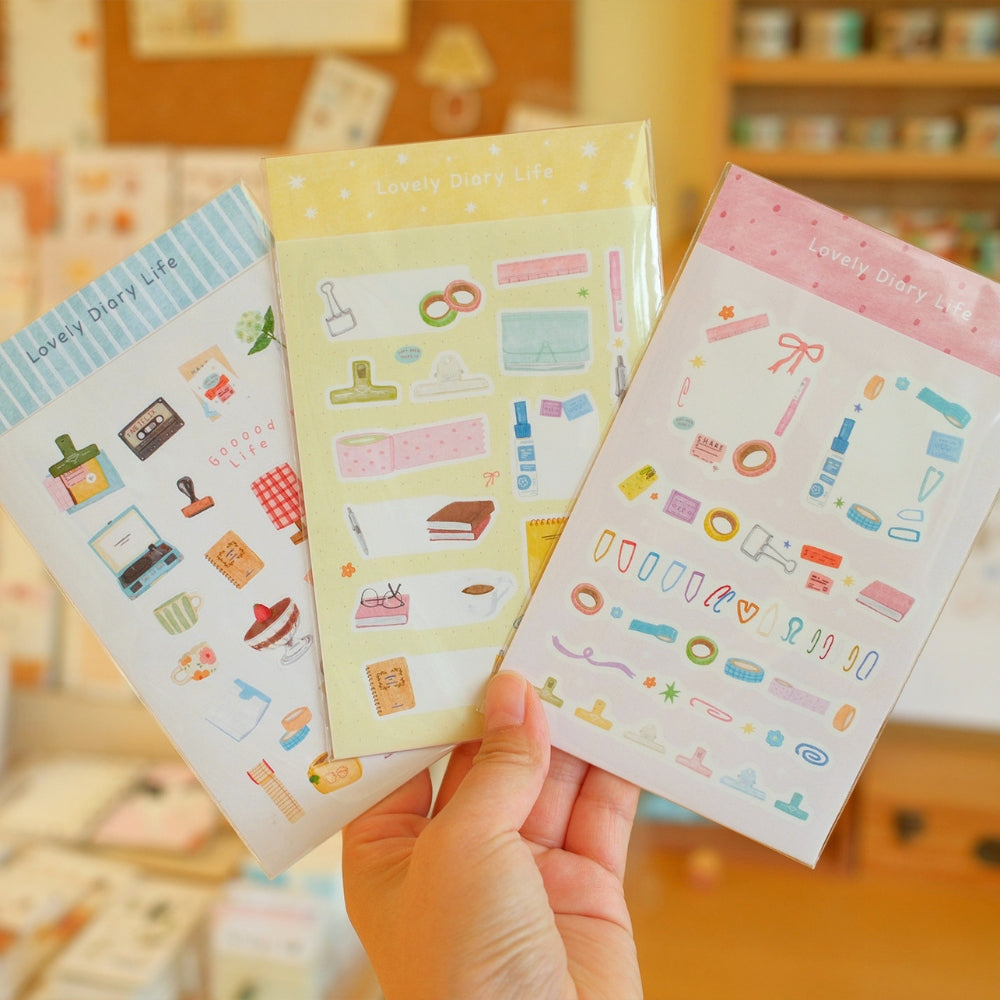 Aesthetic Stationery Illustration Die-Cut Stickers