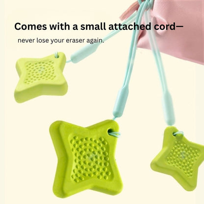 Anti-Lost Eraser Pack of 4 with Lanyard
