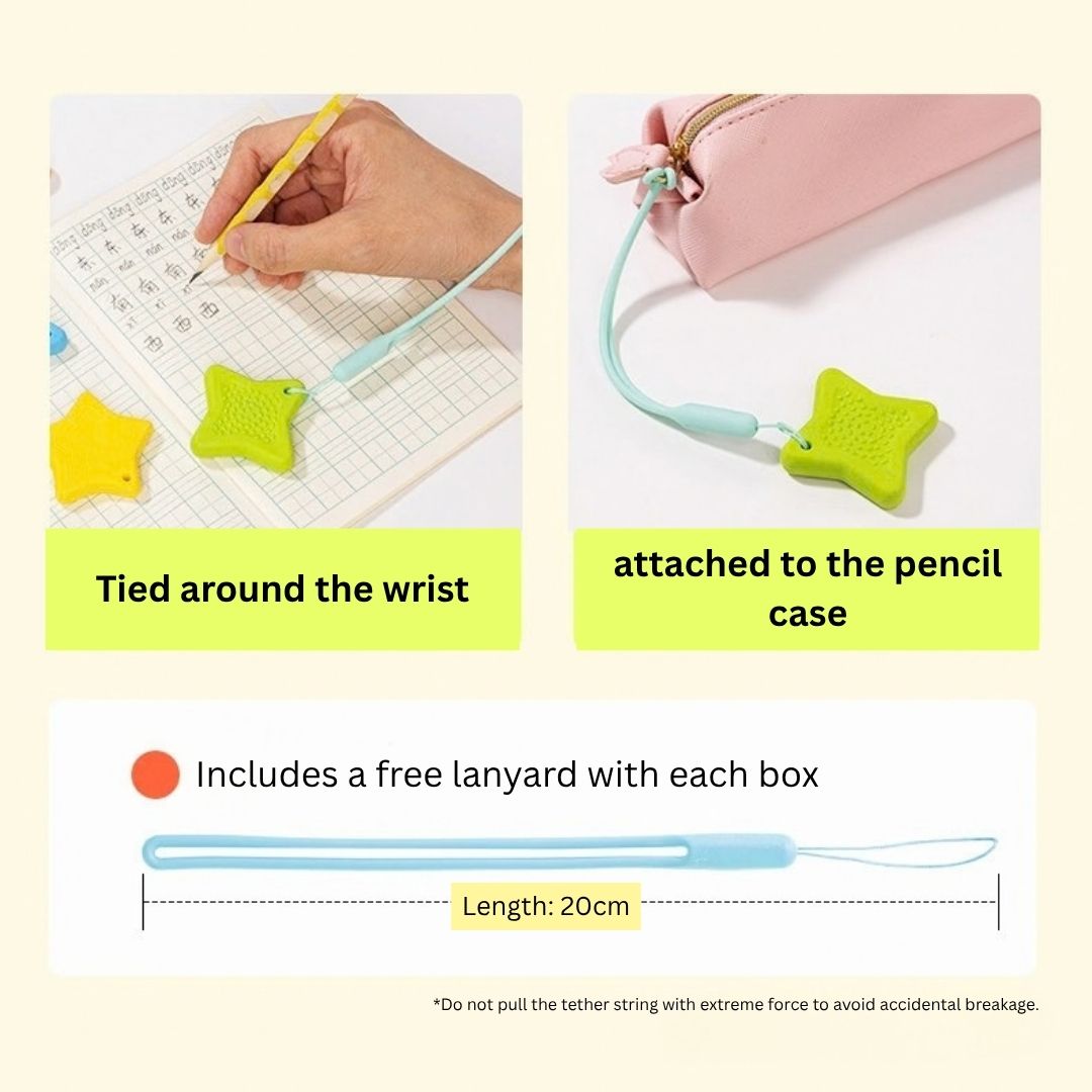 Anti-Lost Eraser Pack of 4 with Lanyard