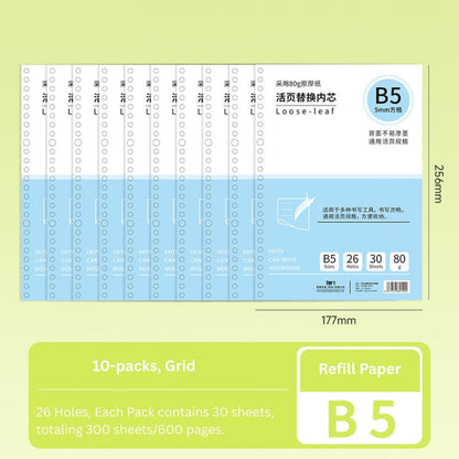 Loose-Leaf Refill Inserts – B5 / A5 / A4 Sizes