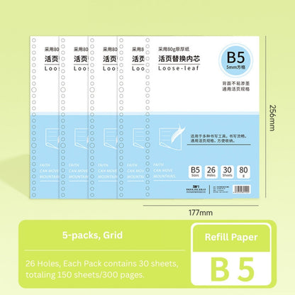 Loose-Leaf Refill Inserts – B5 / A5 / A4 Sizes