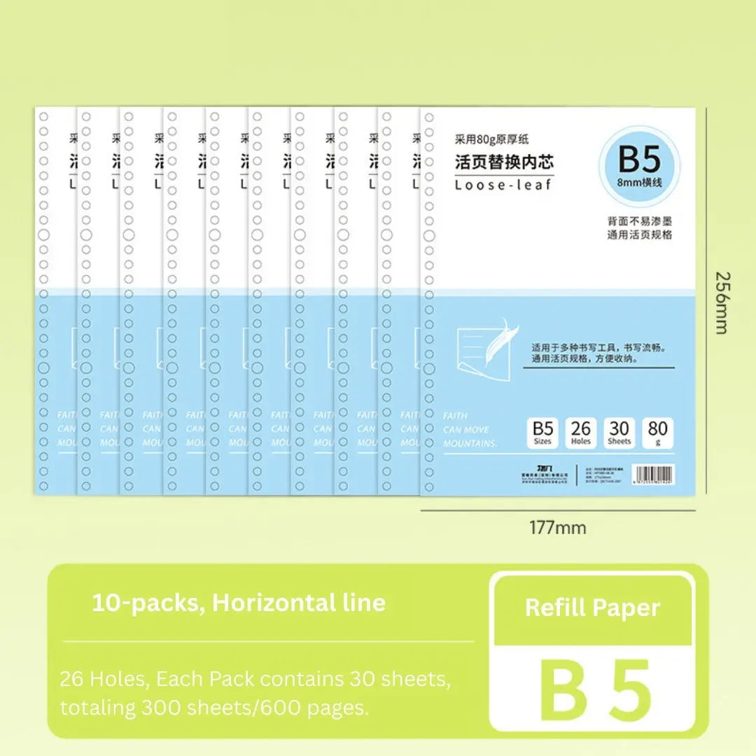 Loose Leaf Refill Inserts – B5 A5 A4 Sizes