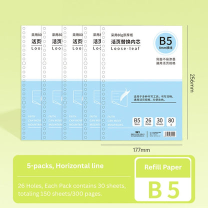 Loose-Leaf Refill Inserts – B5 / A5 / A4 Sizes