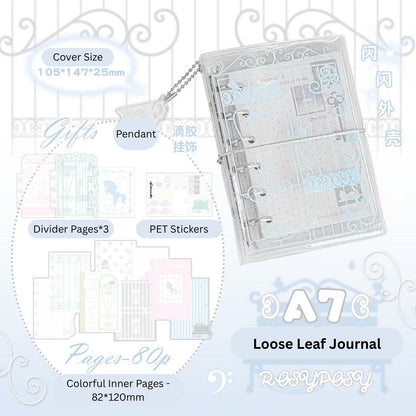 Vintage Window A7 Glitter Binder Journal