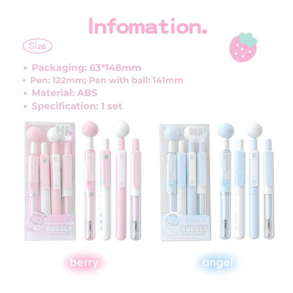 BUBBLY Short Stress-Relief Gel Pens – 4-Pack