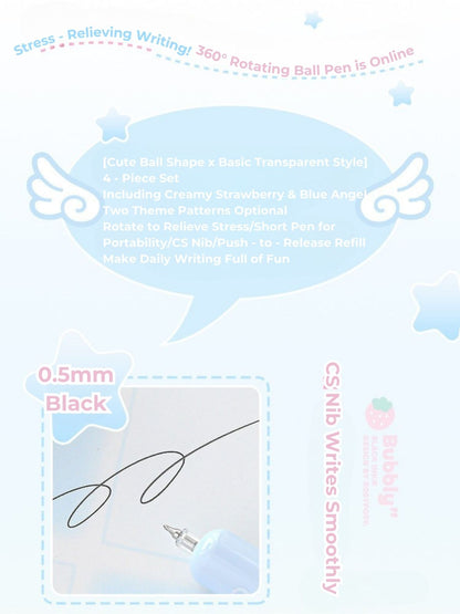 BUBBLY Short Stress-Relief Gel Pens – 4-Pack