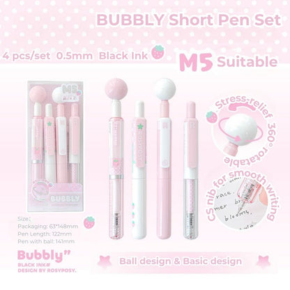 BUBBLY Short Stress-Relief Gel Pens – 4-Pack