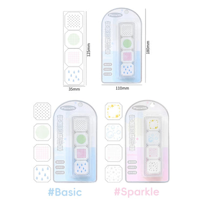Background Stamp Set, 4-in-1 Portable Pre-Inked