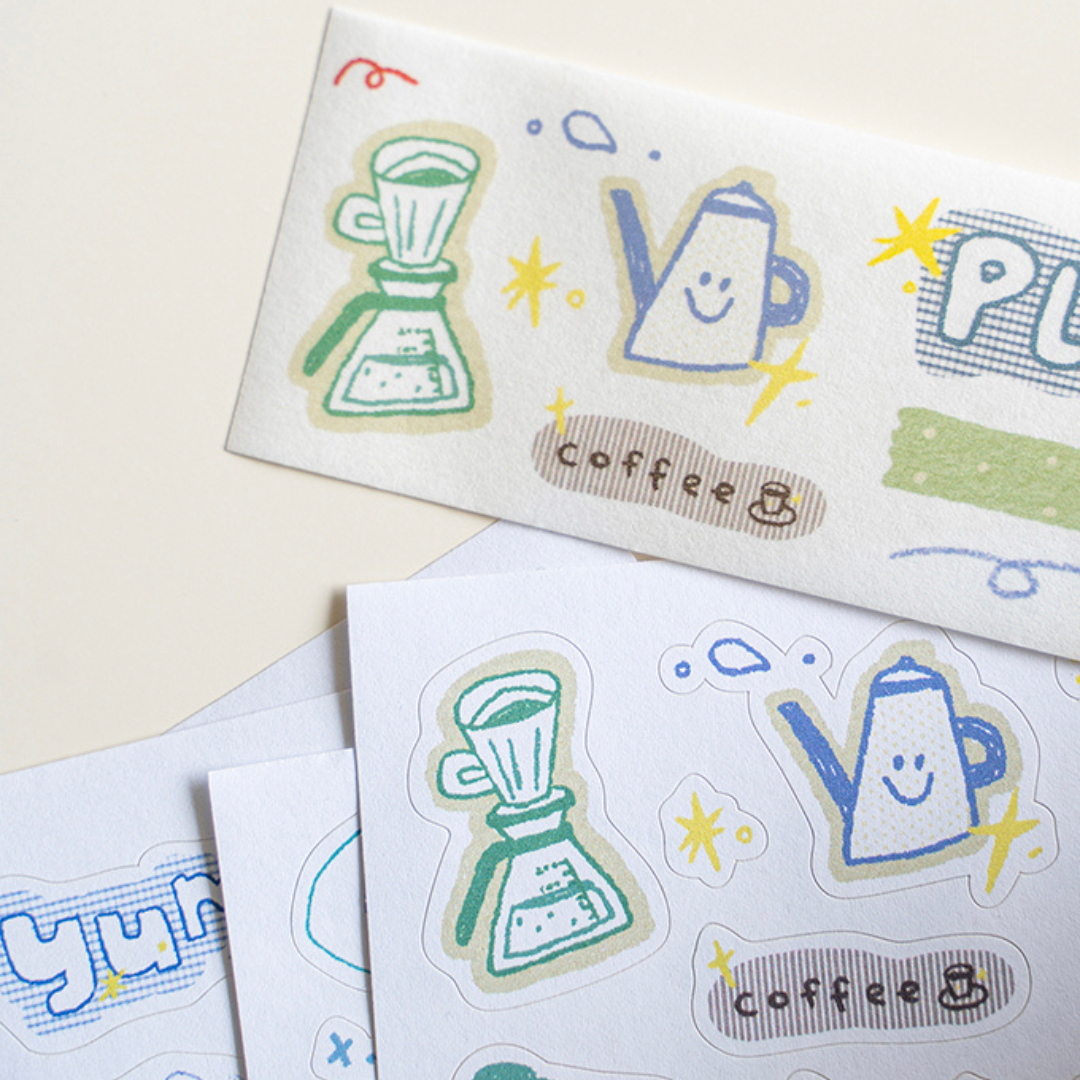 Background Pattern & Doodle Decorative Washi Tape and Sticker