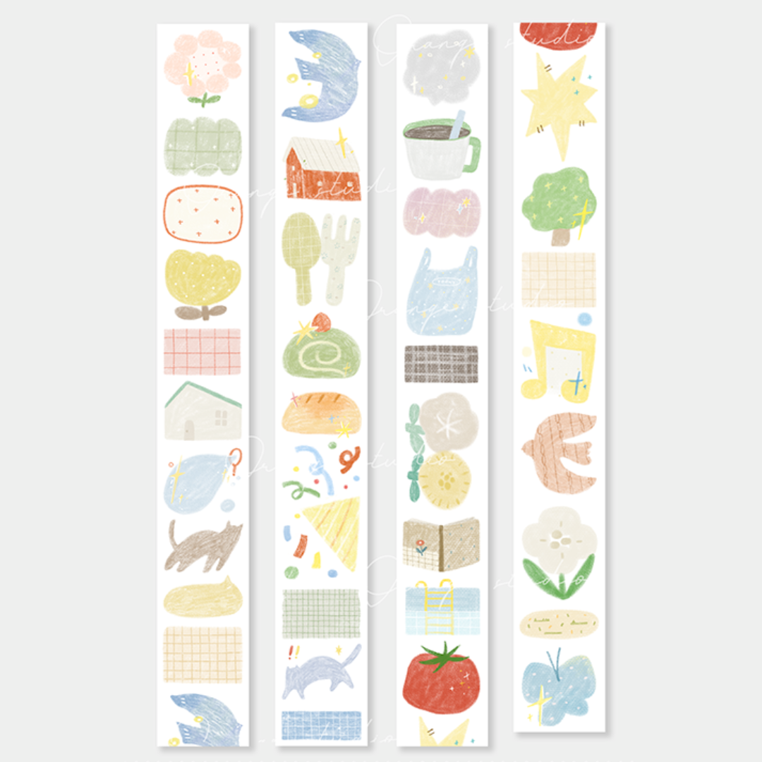 Background Pattern & Doodle Decorative Washi Tape and Sticker