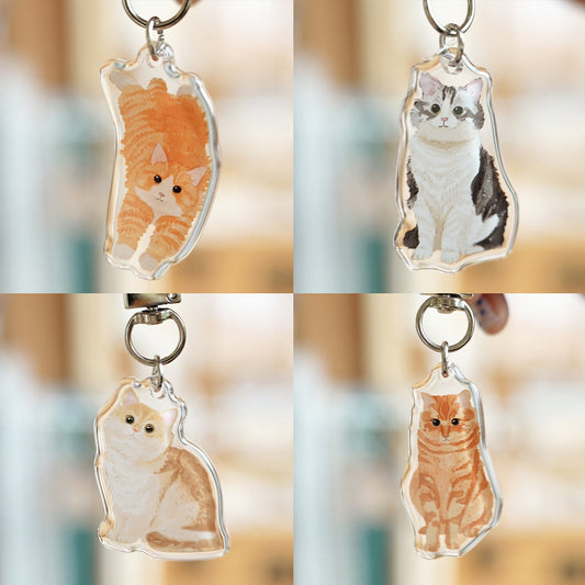Purrfect Cat Keychains – Original Acrylic Charms