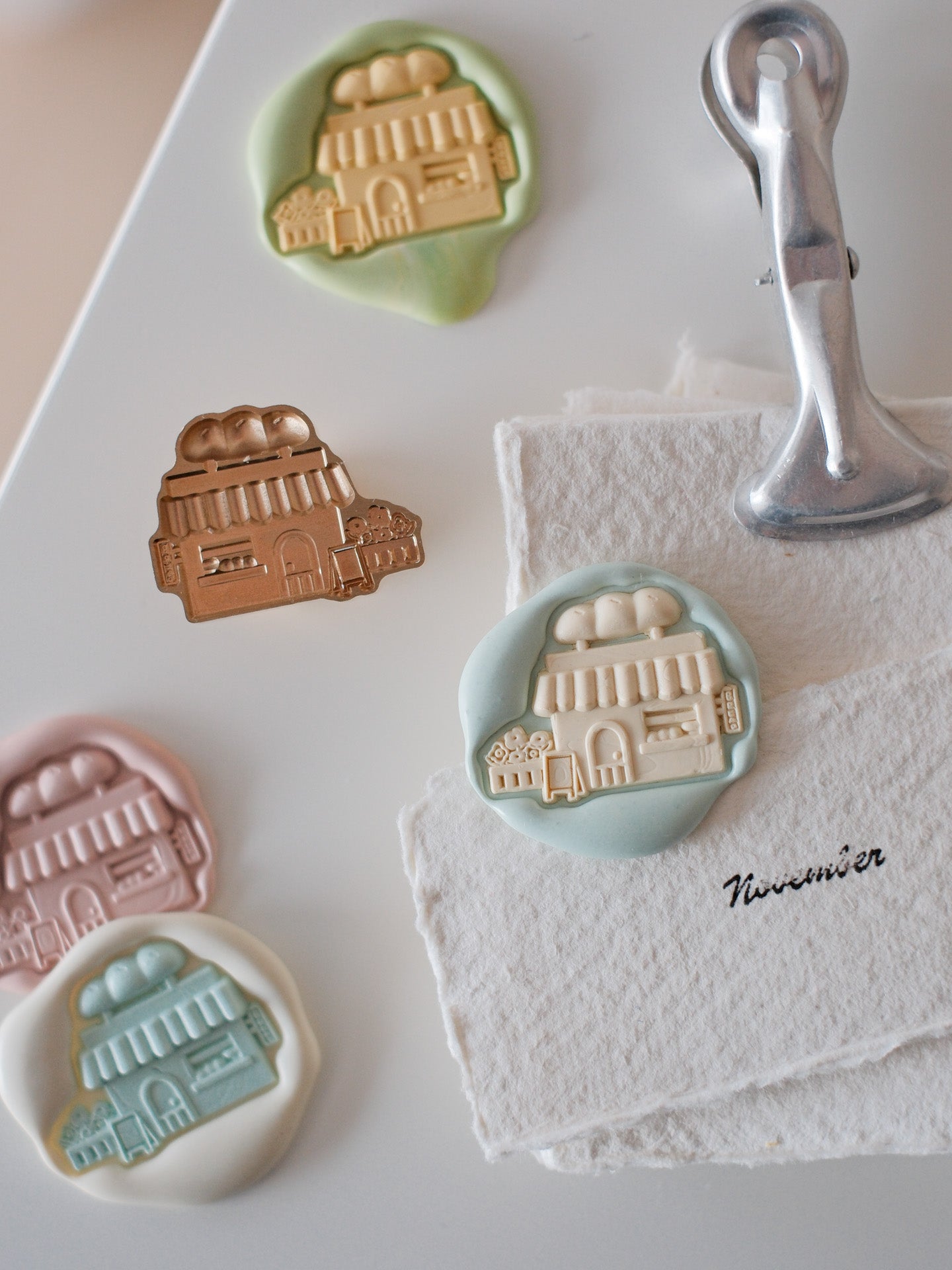 Brass Relief Food/Dessert Themes Wax Seal Stamps Head & Wooden Handle