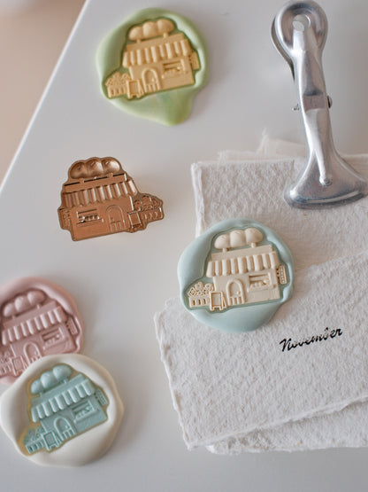 Brass Relief Food/Dessert Themes Wax Seal Stamps Head & Wooden Handle