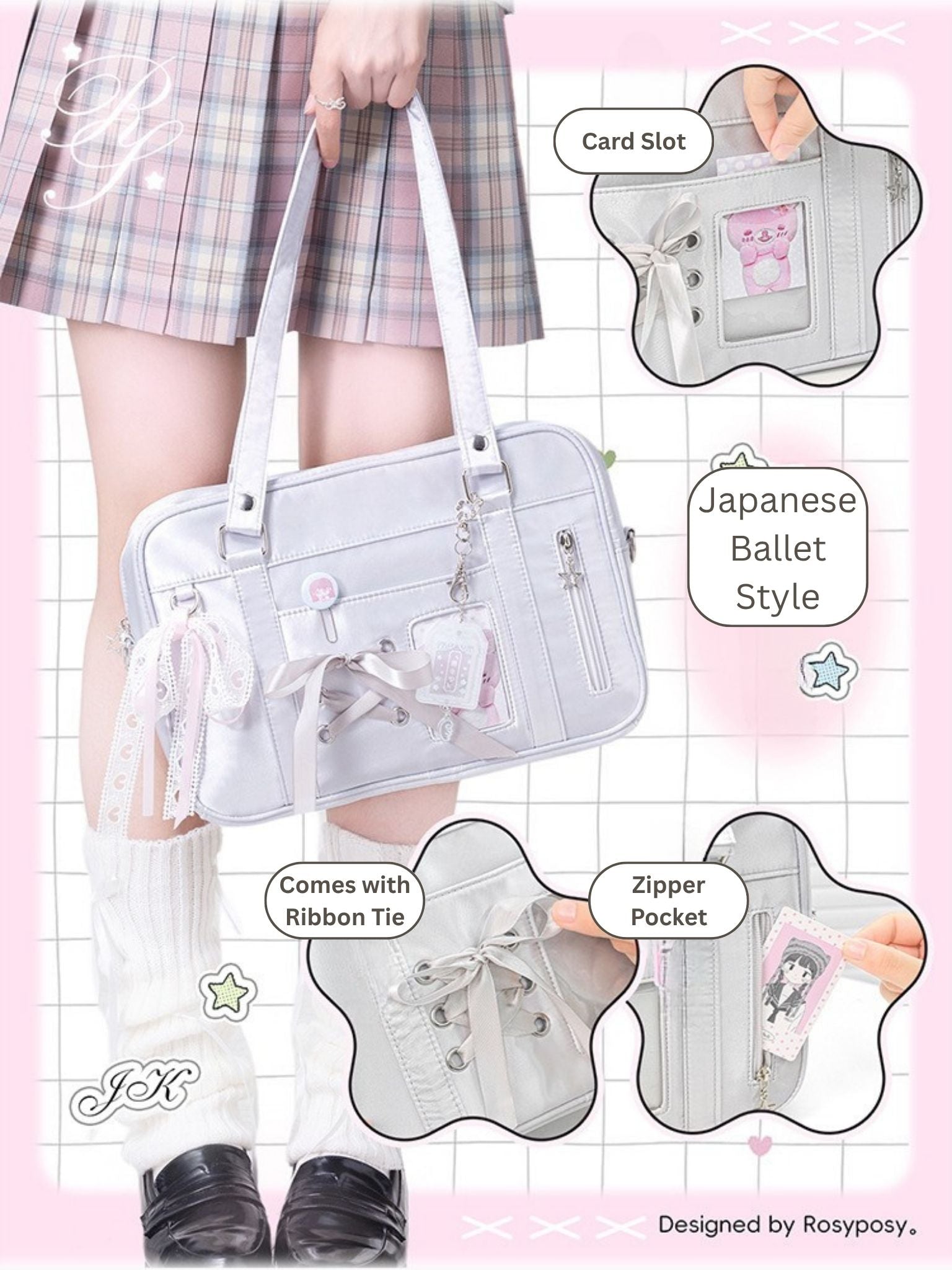 Balletcore Japanese Style Crossbody Shoulder JK Ita Bag