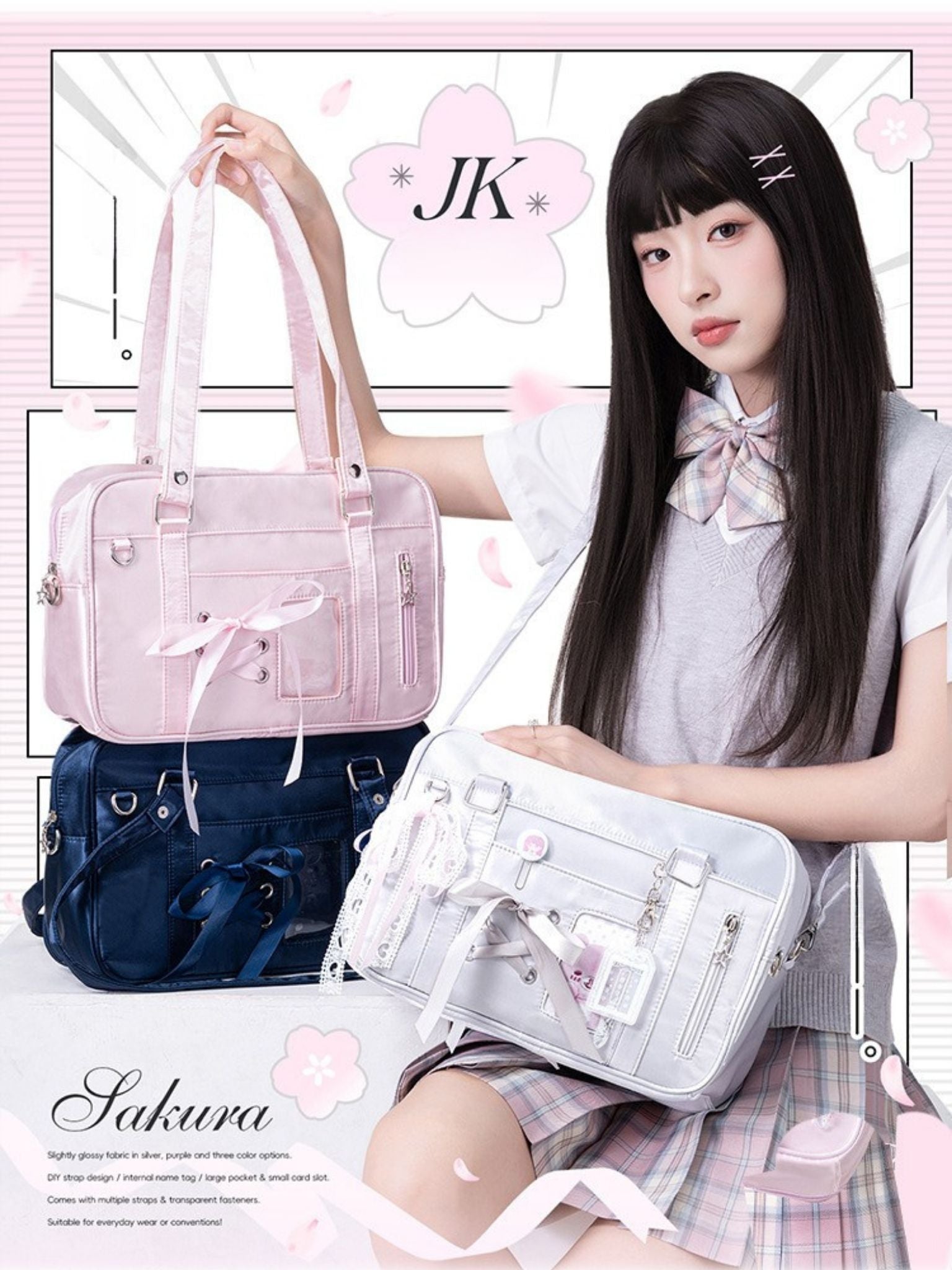 Balletcore Japanese Style Crossbody Shoulder JK Ita Bag