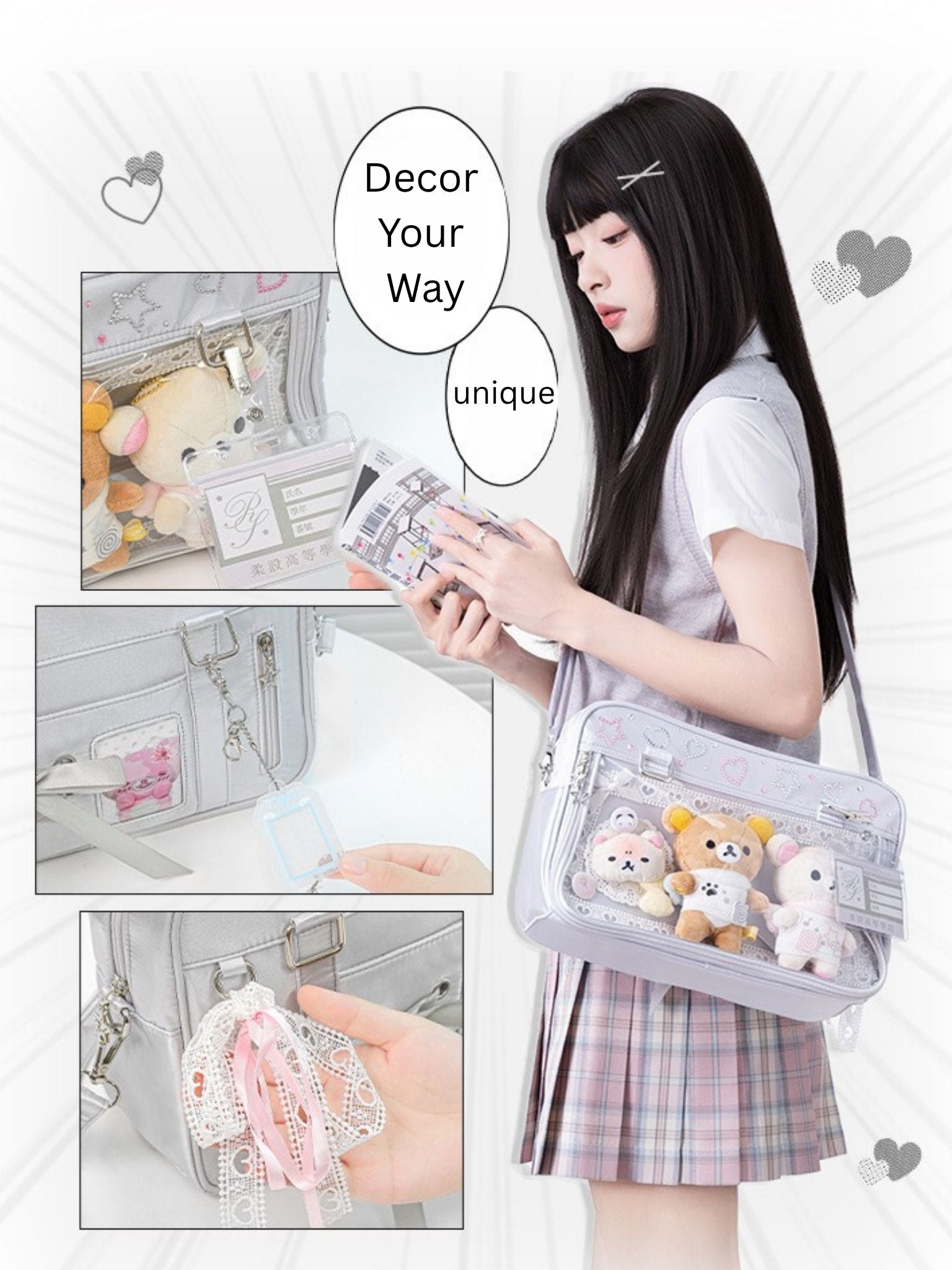 Balletcore Japanese Style Crossbody Shoulder JK Ita Bag