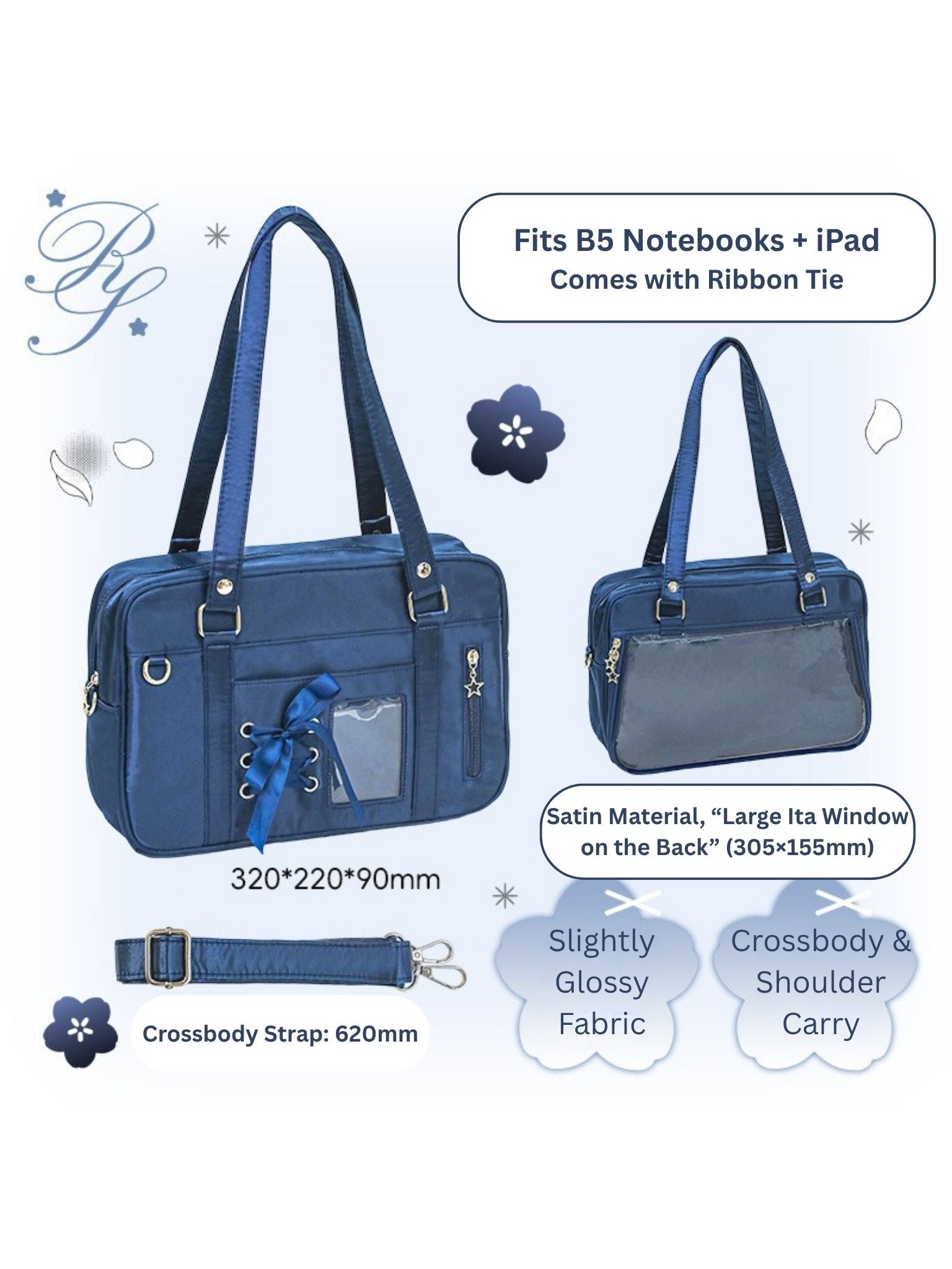 Balletcore Japanese Style Crossbody Shoulder JK Ita Bag