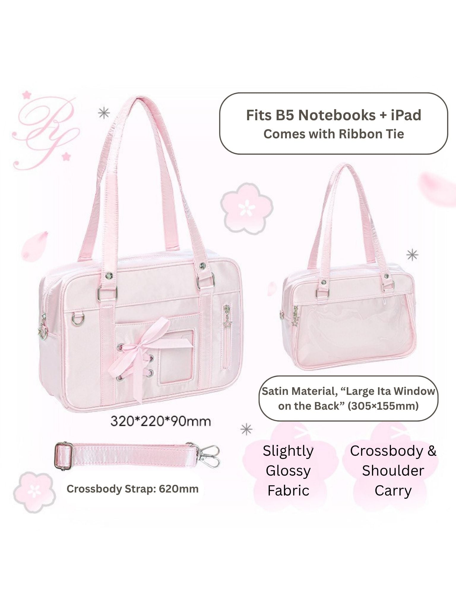 Balletcore Japanese Style Crossbody Shoulder JK Ita Bag