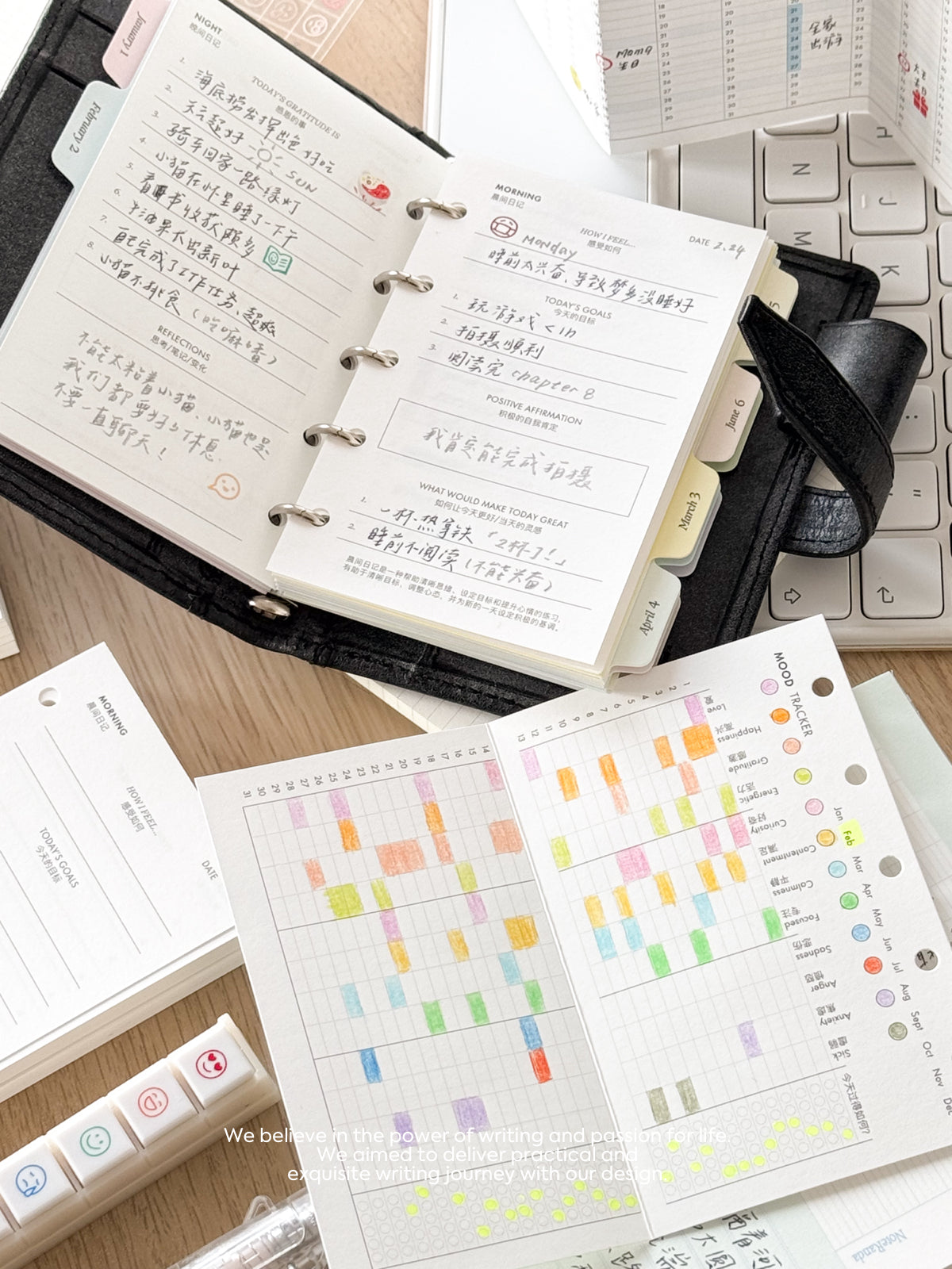 Loose-Leaf Paper Core M5A7 | Mood Tracker & Gratitude Diary