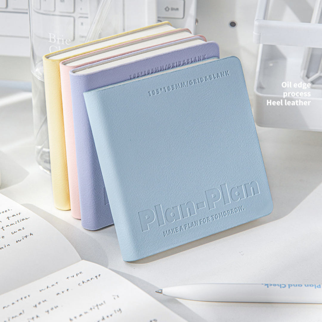 CUBE Square Soft Leather Stitched Notebook