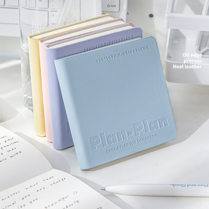 CUBE Square Soft Leather Stitched Notebook