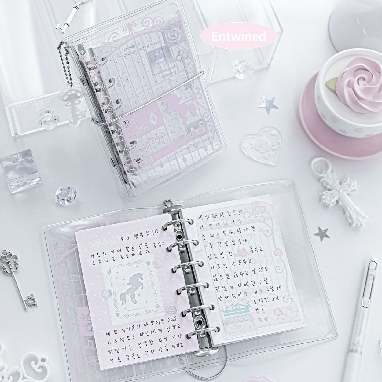 Vintage Window A7 Glitter Binder Journal