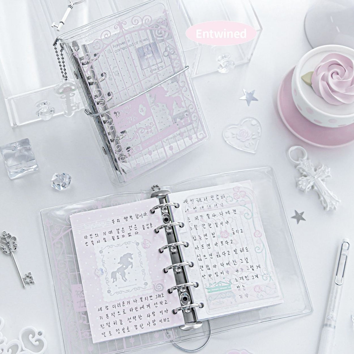 Vintage Window A7 Glitter Binder Journal