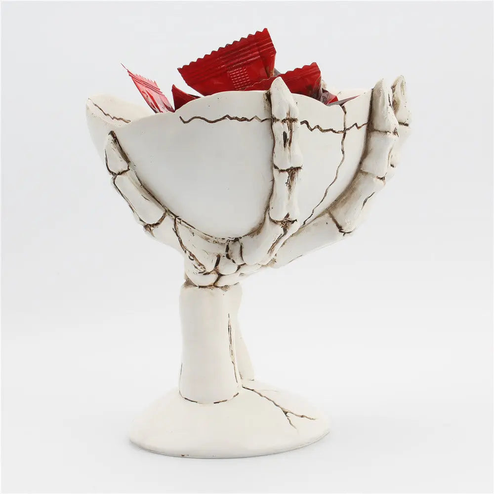 Gothic Skeleton Hand Skull Tray