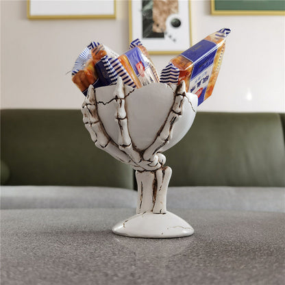 Gothic Skeleton Hand Skull Tray