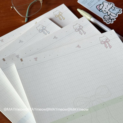 【Cat Head Bow】B5 Double-Sided 120g Notepads