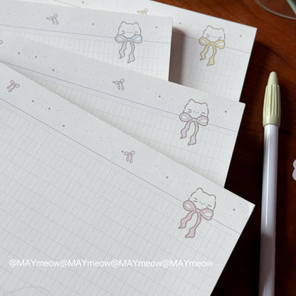 【Cat Head Bow】B5 Double-Sided 120g Notepads