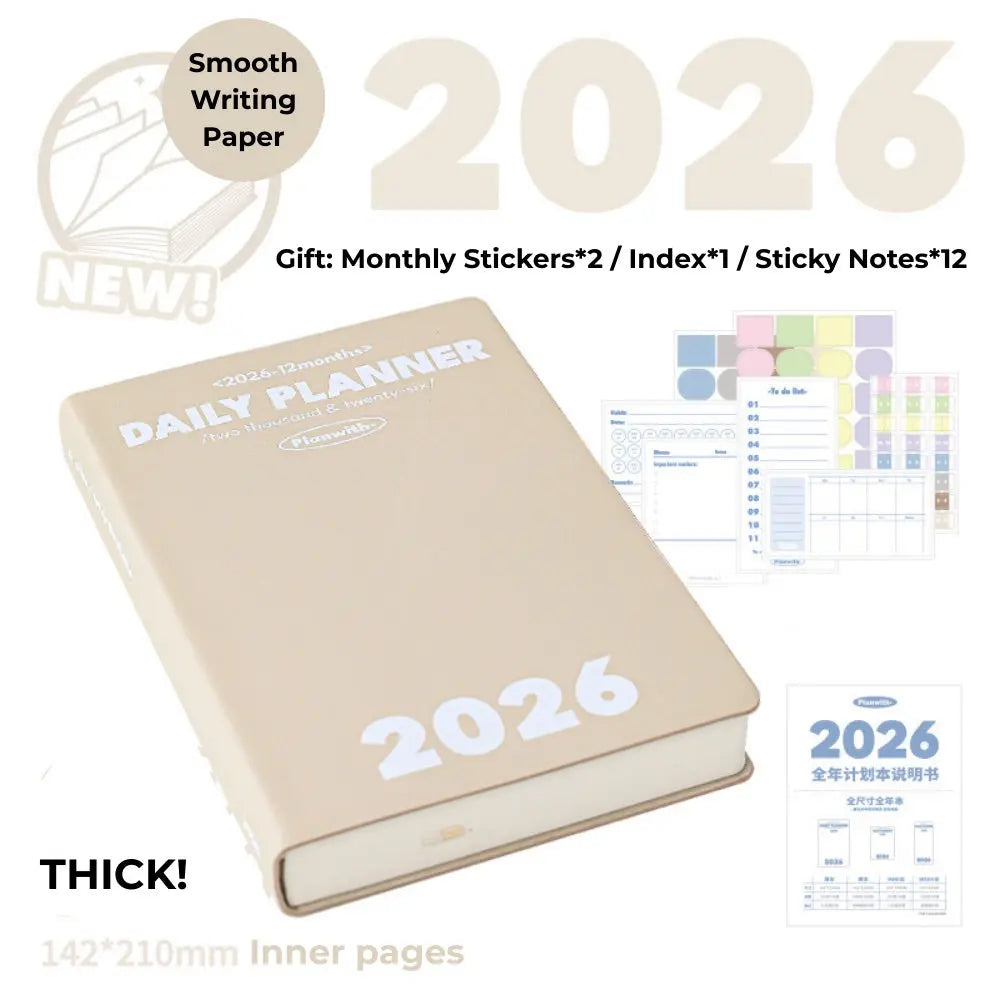 2026 Plan Smarter Daily Planner (Thick & Thin Edition) ChicChoi