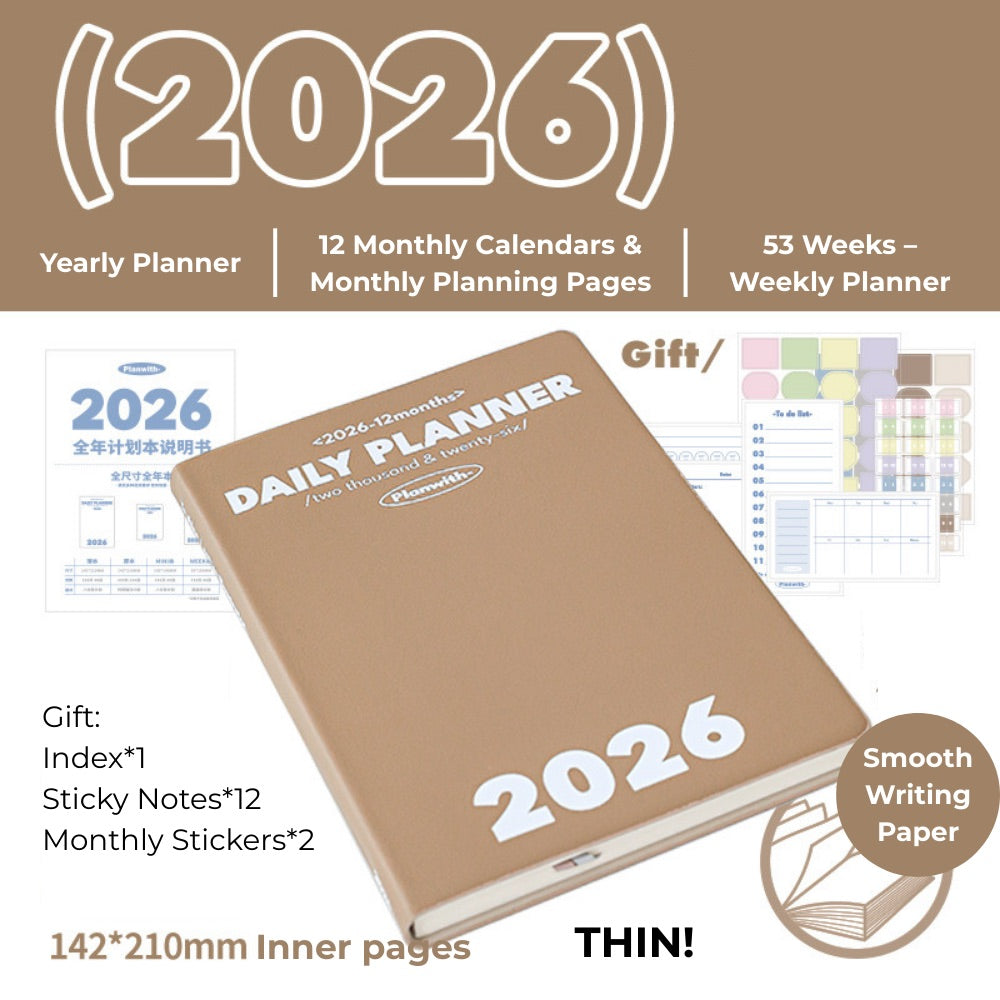 2026 Plan Smarter Daily Planner (Thick & Thin Edition)
