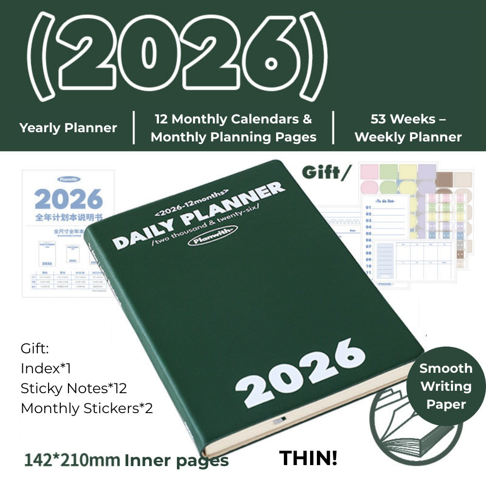2026 Plan Smarter Daily Planner (Thick & Thin Edition)