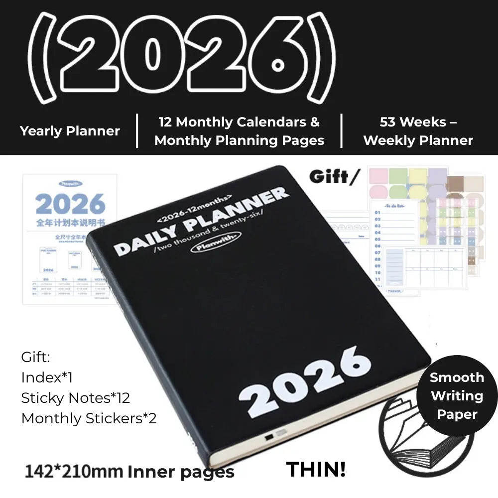 2026 Plan Smarter Daily Planner (Thick & Thin Edition) ChicChoi