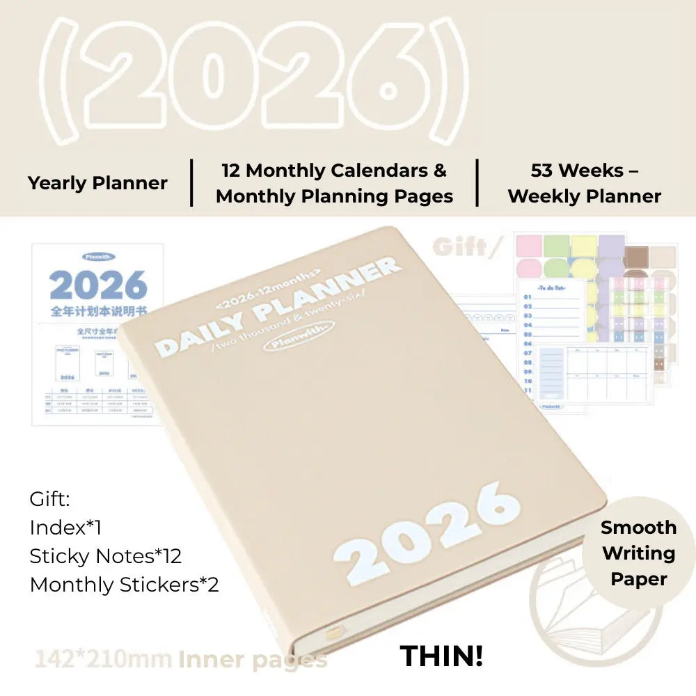 2026 Plan Smarter Daily Planner (Thick & Thin Edition) ChicChoi