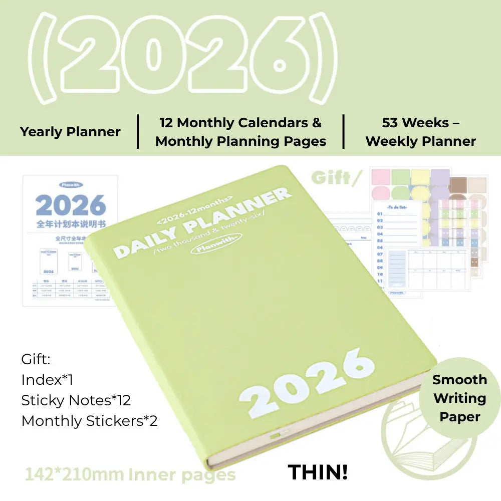 2026 Plan Smarter Daily Planner (Thick & Thin Edition) ChicChoi