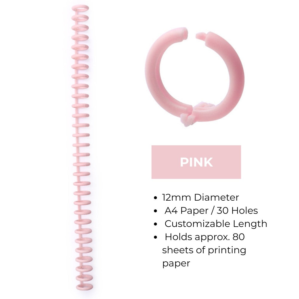 30-Hole Plastic Binding Rings – 12mm/22mm Adjustable Spine for Custom-Sized Documents