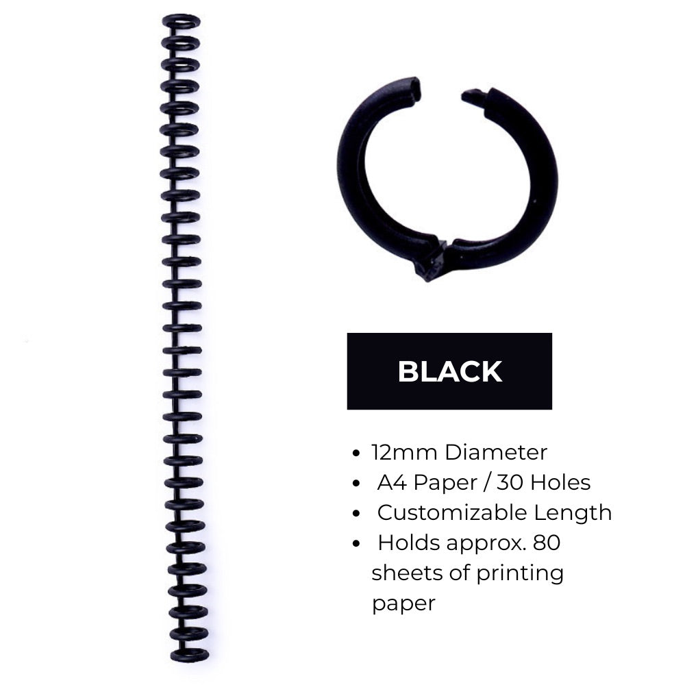 30-Hole Plastic Binding Rings – 12mm/22mm Adjustable Spine for Custom-Sized Documents