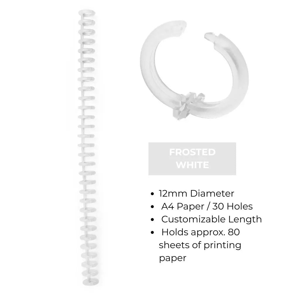 30 Hole Plastic Binding Rings – 12mm 22mm Adjustable Spine Custom Sized Documents