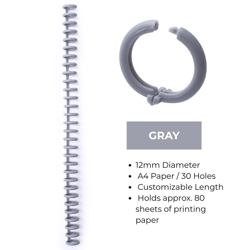 30-Hole Plastic Binding Rings – 12mm/22mm Adjustable Spine for Custom-Sized Documents