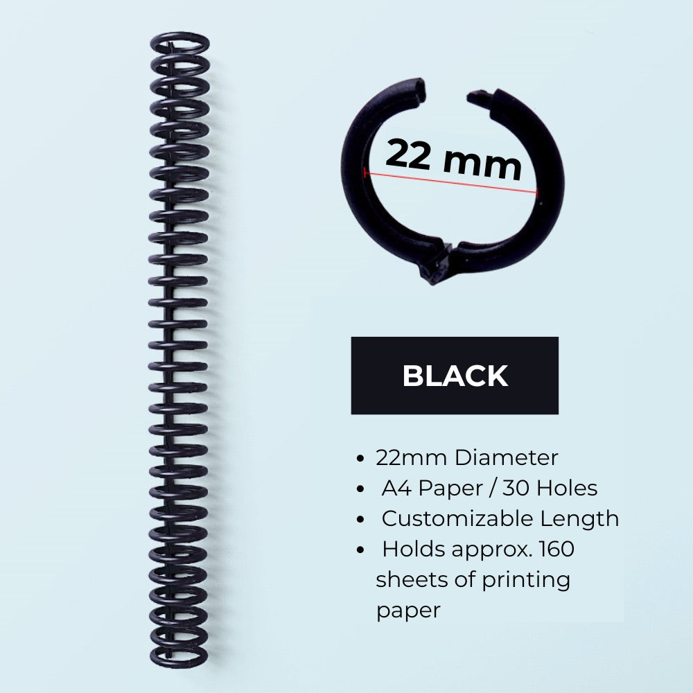 30-Hole Plastic Binding Rings – 12mm/22mm Adjustable Spine for Custom-Sized Documents
