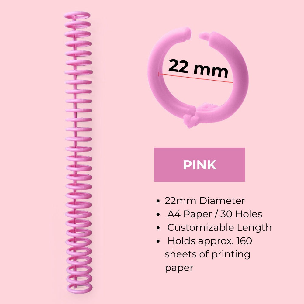 30-Hole Plastic Binding Rings – 12mm/22mm Adjustable Spine for Custom-Sized Documents