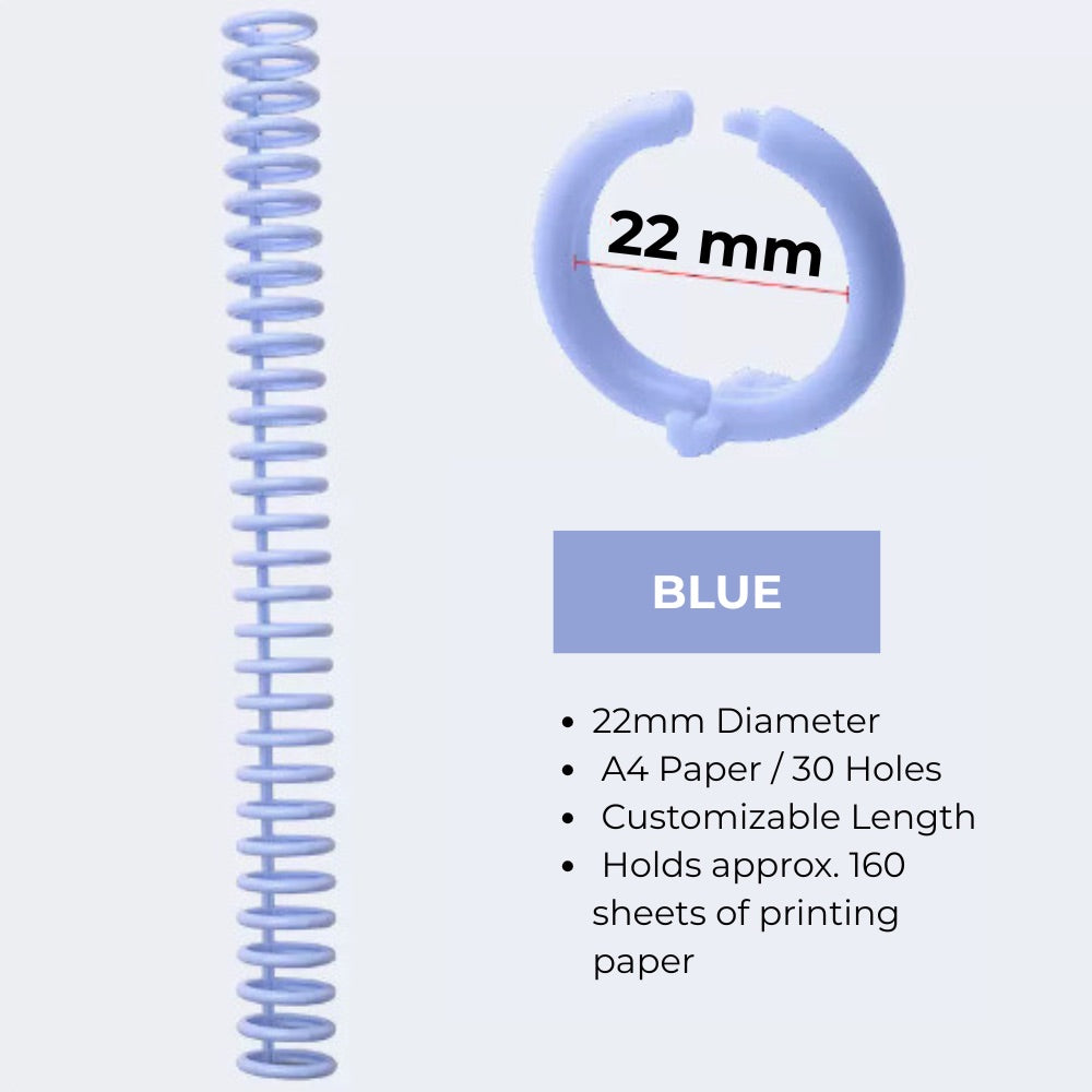 30-Hole Plastic Binding Rings – 12mm/22mm Adjustable Spine for Custom-Sized Documents