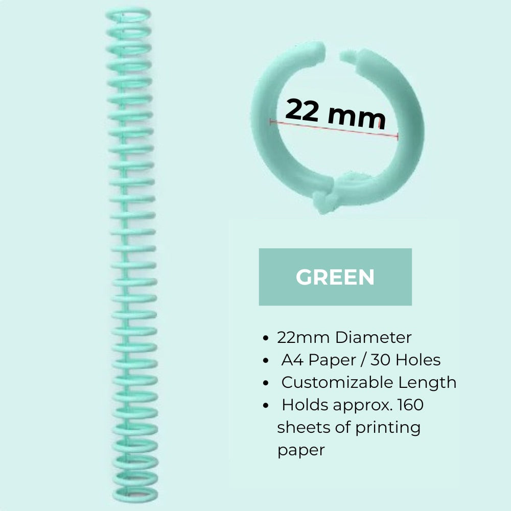 30-Hole Plastic Binding Rings – 12mm/22mm Adjustable Spine for Custom-Sized Documents